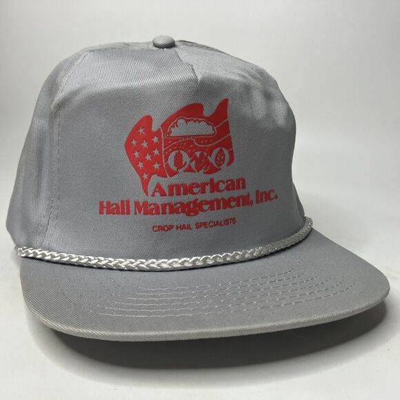 Vtg American Hall Management Insurance Farmer Hat or Cap SnapBack Rope - Picture 1 of 8